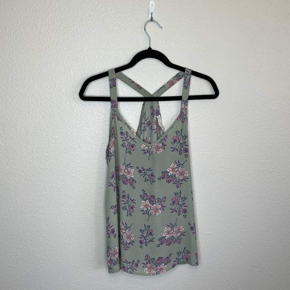 Pink Republic Green Floral Tank SZ M